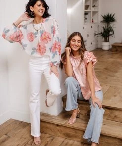 Ave Shops Maisy Floral Blouse In Ivory Clothing