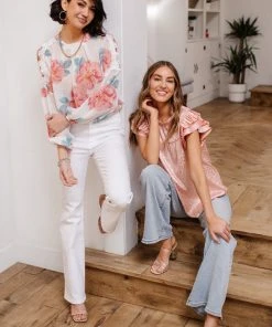 Ave Shops Maisy Floral Blouse In Ivory Clothing