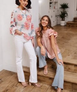 Ave Shops Maisy Floral Blouse In Ivory Clothing