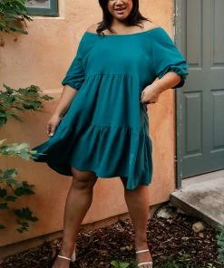 Ave Shops Teal Tiers Dress