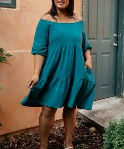 Ave Shops Teal Tiers Dress
