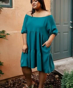 Ave Shops Teal Tiers Dress
