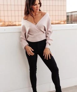Ave Shops Long Sleeve Tops Show Stopper Sweater In Bone