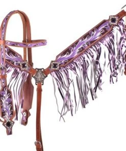 Shiloh Headstall Sets Purple Fringe Headstall Set