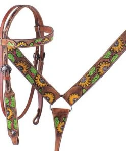 Shiloh Half Sunflower & Cactus Headstall Set