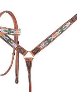 Shiloh Headstall Sets Cactus Beaded Headstall Set