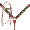 Shiloh Steer Skull & Cactus Painted Headstall Set Headstall Sets