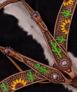 Shiloh Painted Sunflower & Cactus Headstall Set Headstall Sets