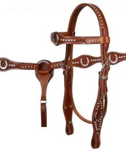 Shiloh Horseshoe Rhinestone Headstall Set Horse & Dog