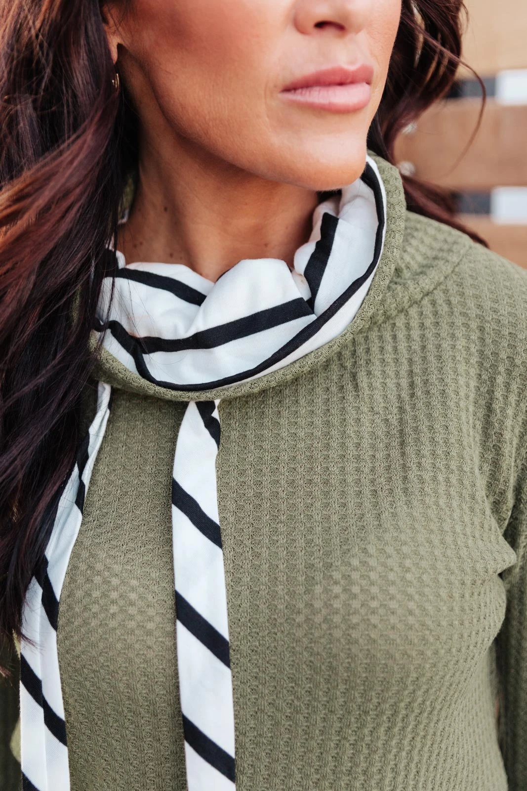 Ave Shops Secret Stripes Cowl Neck Olive Long Sleeve Top - Stylish & Comfortable Tops for Women 11 Ave Shops Secret Stripes Cowl Neck Top In Olive Long Sleeve Tops