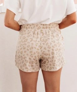 Ave Shops Lounge & Active Wear Wild Spots Shorts In Taupe