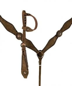 Shiloh Chocolate Rough Out Headstall Set Horse & Dog