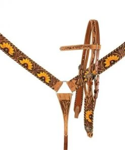 Shiloh Horse & Dog Painted Sunflowers Headstall Set