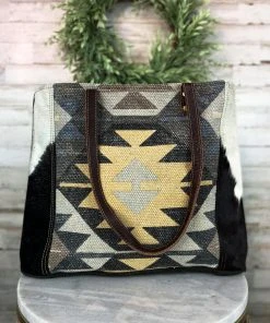 Myra Handbags & Wallets Canvas Cowhide Aztec Handbag