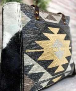 Myra Handbags & Wallets Canvas Cowhide Aztec Handbag