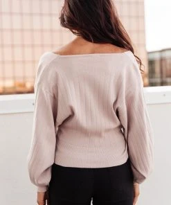 Ave Shops Long Sleeve Tops Show Stopper Sweater In Bone