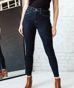 Ave Shops Everyday Tummy Control Skinnies - Dark Wash High-Waisted Jeans for Women 24 Ave Shops Everyday Tummy Control Skinnies In Dark Wash