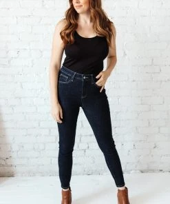 Ave Shops Everyday Tummy Control Skinnies - Dark Wash High-Waisted Jeans for Women 27 Ave Shops Everyday Tummy Control Skinnies In Dark Wash