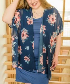 Ave Shops Wildflower Kimono In Blue Clothing