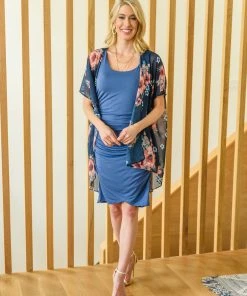 Ave Shops Wildflower Kimono In Blue Clothing