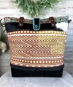 Myra >> MEGA SALE << Abstract Patina & Cowhide Crossbody Handbag