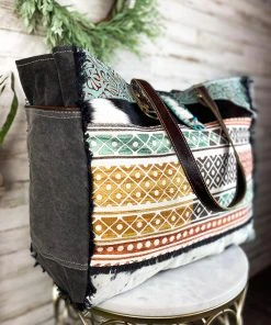 Myra Abstract Patina & Cowhide Weekender Handbag Handbags & Wallets