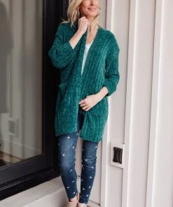 Ave Shops Clothing Admire Me Cardi In Hunter Green