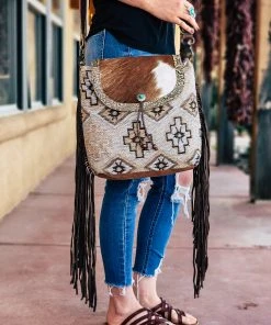 Myra Ainsley Aztec Fringe Crossbody Handbag