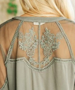 Ave Shops Long Sleeve Tops Alara Embroidered Top