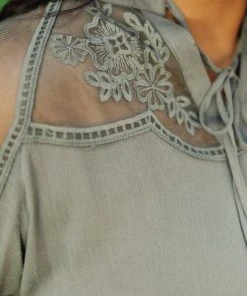 Ave Shops Long Sleeve Tops Alara Embroidered Top