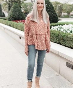 Ave Shops All About Flowers Ginger Top | Long Sleeve Blouse for Women 19 Ave Shops All About Flowers Top In Ginger Clothing