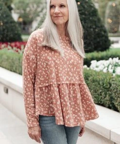 Ave Shops All About Flowers Ginger Top | Long Sleeve Blouse for Women 16 Ave Shops All About Flowers Top In Ginger Clothing