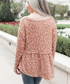 Ave Shops All About Flowers Ginger Top | Long Sleeve Blouse for Women 22 Ave Shops All About Flowers Top In Ginger Clothing
