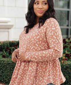 Ave Shops All About Flowers Ginger Top | Long Sleeve Blouse for Women 21 Ave Shops All About Flowers Top In Ginger Clothing