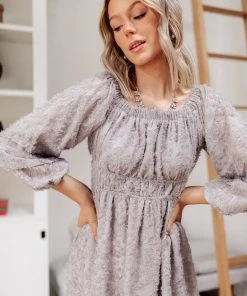 Ave Shops Opal Gray All Is Well Dress - Stylish Dresses, Rompers & Jumpsuits Collection 42 Ave Shops Dresses, Rompers, Jumpsuits All Is Well Dress In Opal Gray