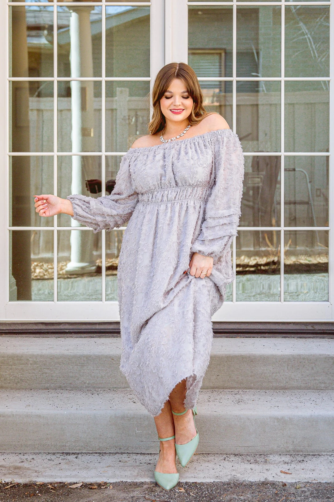Ave Shops Opal Gray All Is Well Dress - Stylish Dresses, Rompers & Jumpsuits Collection 7 Ave Shops Dresses, Rompers, Jumpsuits All Is Well Dress In Opal Gray