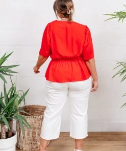 Ave Shops All Set Top In Red - Stylish Short Sleeve Tops for Women 23 Ave Shops All Set Top In Red Clothing