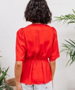 Ave Shops All Set Top In Red - Stylish Short Sleeve Tops for Women 22 Ave Shops All Set Top In Red Clothing