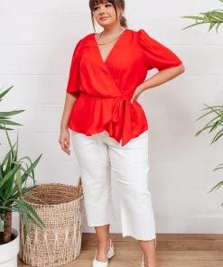 Ave Shops All Set Top In Red - Stylish Short Sleeve Tops for Women 18 Ave Shops All Set Top In Red Clothing