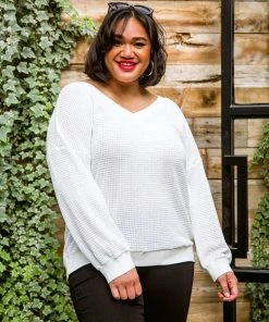 Ave Shops White Long Sleeve Along The Way Top | Stylish Women's Blouse 24 Ave Shops Clothing Along The Way Top In White