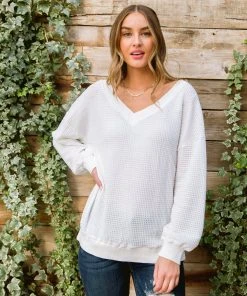 Ave Shops White Long Sleeve Along The Way Top | Stylish Women's Blouse 23 Ave Shops Clothing Along The Way Top In White