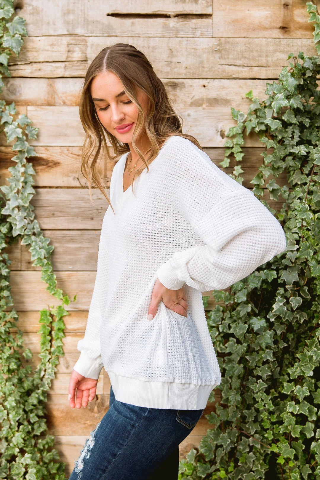 Ave Shops White Long Sleeve Along The Way Top | Stylish Women's Blouse 12 Ave Shops Clothing Along The Way Top In White