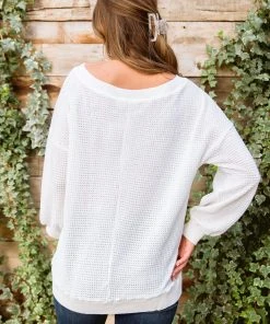 Ave Shops White Long Sleeve Along The Way Top | Stylish Women's Blouse 33 Ave Shops Clothing Along The Way Top In White