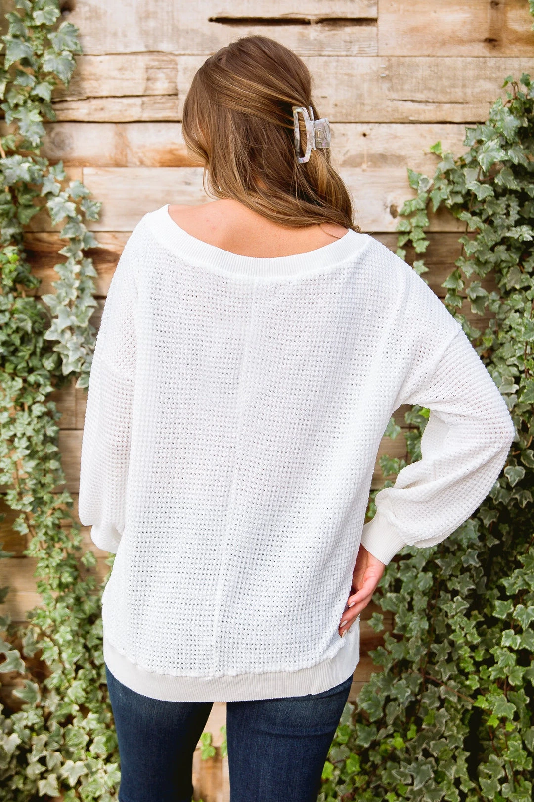 Ave Shops White Long Sleeve Along The Way Top | Stylish Women's Blouse 17 Ave Shops Clothing Along The Way Top In White
