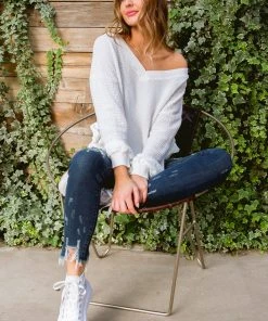 Ave Shops White Long Sleeve Along The Way Top | Stylish Women's Blouse 29 Ave Shops Clothing Along The Way Top In White