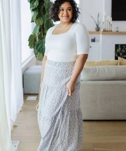 Ave Shops Alyssa Square Neck Tee in White - Women's Short Sleeve Top 24 Ave Shops Alyssa Square Neck Tee In White