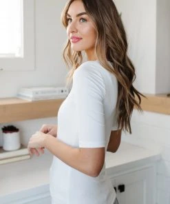 Ave Shops Alyssa Square Neck Tee in White - Women's Short Sleeve Top 30 Ave Shops Alyssa Square Neck Tee In White