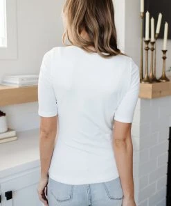 Ave Shops Alyssa Square Neck Tee in White - Women's Short Sleeve Top 27 Ave Shops Alyssa Square Neck Tee In White