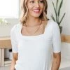 Ave Shops Alyssa Square Neck Tee in White - Women's Short Sleeve Top 1 Ave Shops Alyssa Square Neck Tee In White