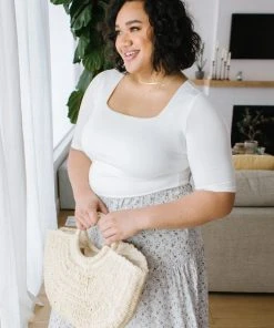 Ave Shops Alyssa Square Neck Tee in White - Women's Short Sleeve Top 20 Ave Shops Alyssa Square Neck Tee In White